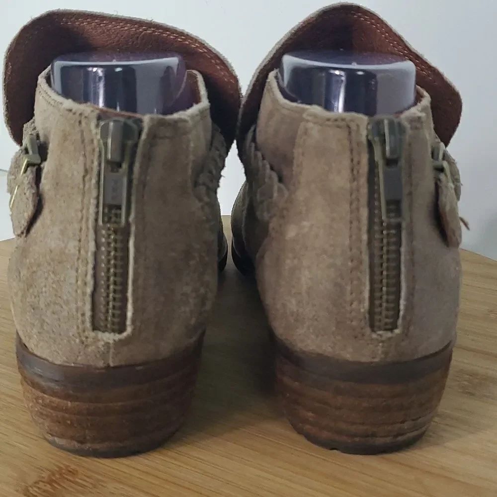 Born Sylvia Leather Braid Booties Tan Women's Size 10M - Picture 6 of 12